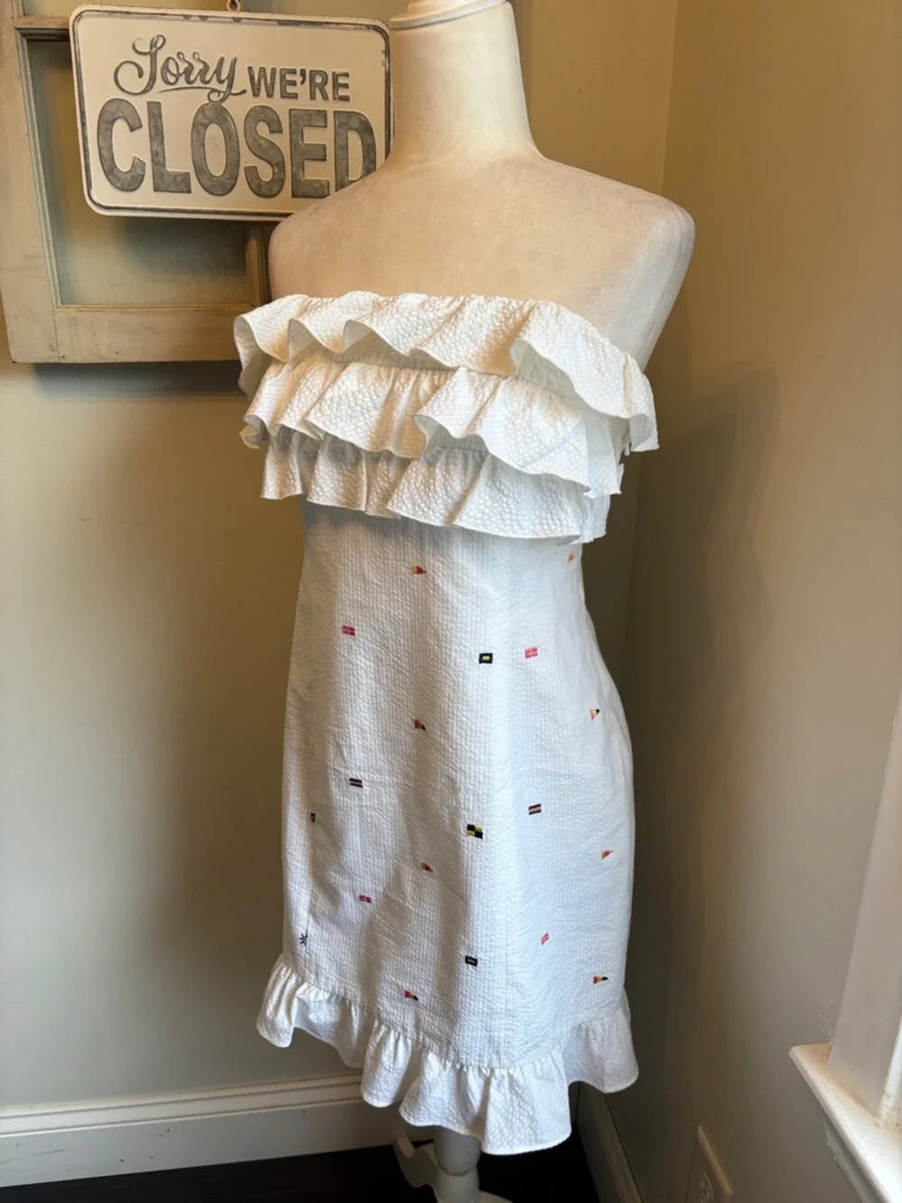 Lilly Pulitzer Franco Regatta Embroidery Nautical Flags Strapless Dress NWT - Picture 5 of 15
